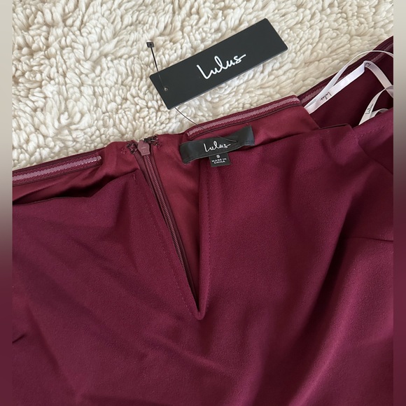 Maroon Lulus Skater Dress with Off the Shoulder Sleeves - Picture 3 of 3